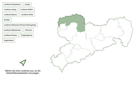 Selbsthilfekontaktstellen Map